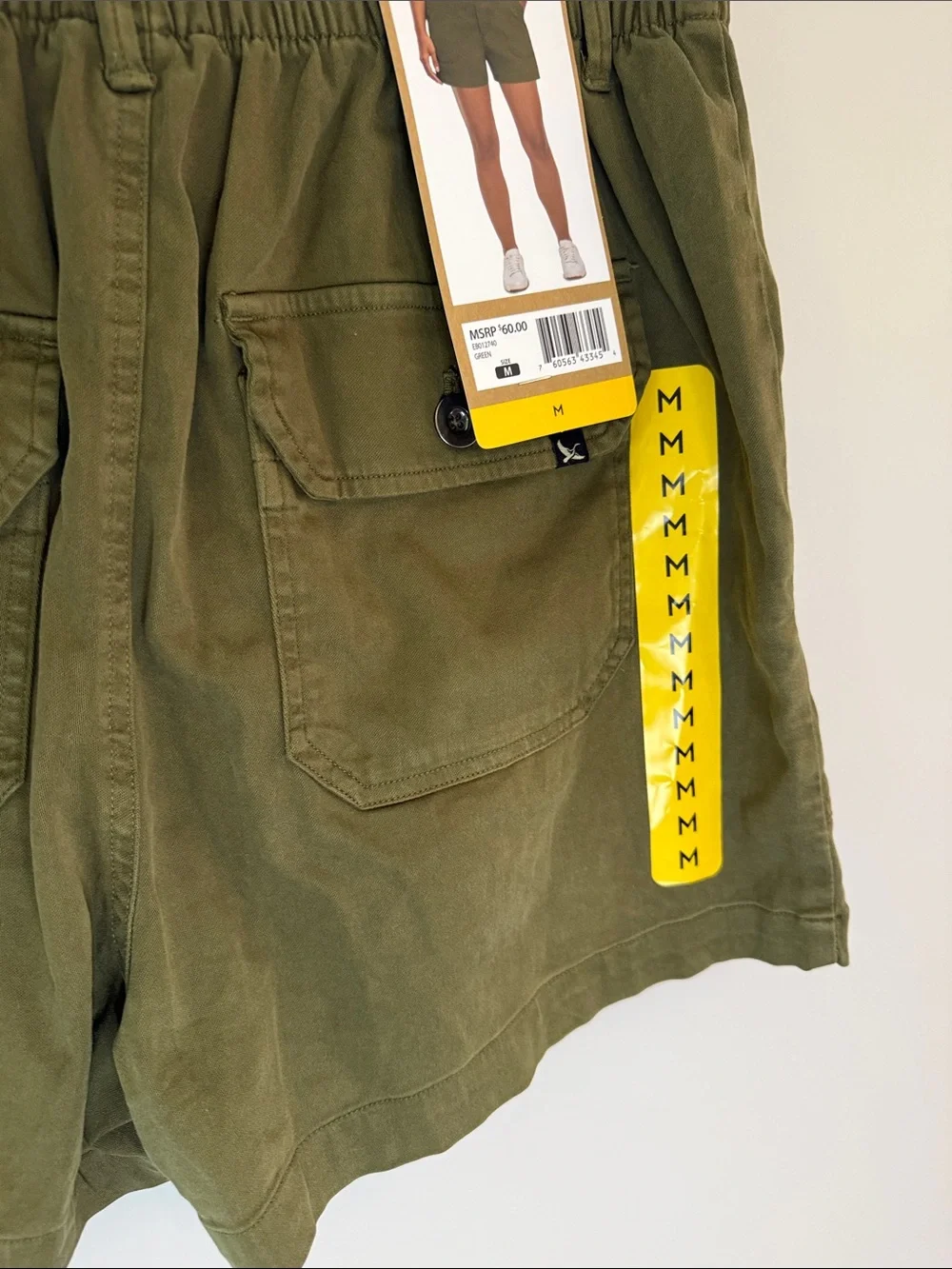 Eddie Bauer Olive Utility Cargo Shorts medium paperbag shorts